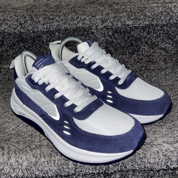 Municipal Origin Sneakers Shoes Women's Sz 8 - 8.5 White Navy Blue Mark Wahlberg